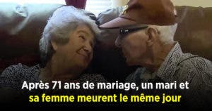 71 ans de mariage : l'histoire d'un amour qui défie la mort