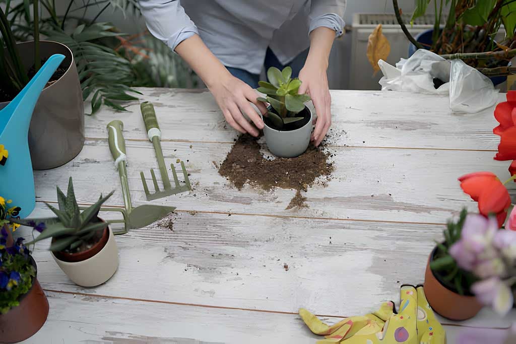 Asséchez le sol de vos plantes en y ajoutant du sable