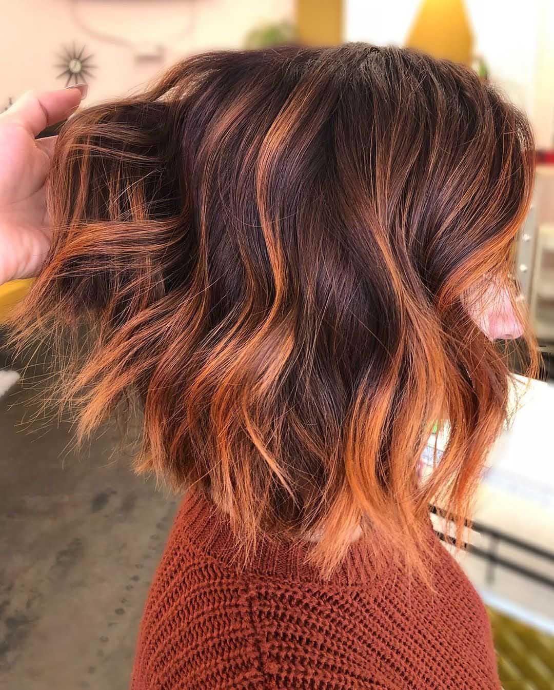 Balayage auburn clair