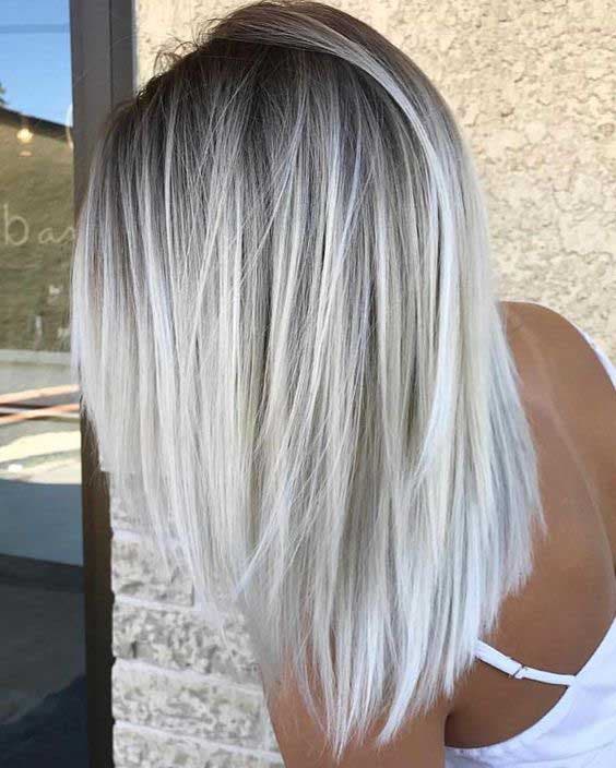 Balayage blond platine