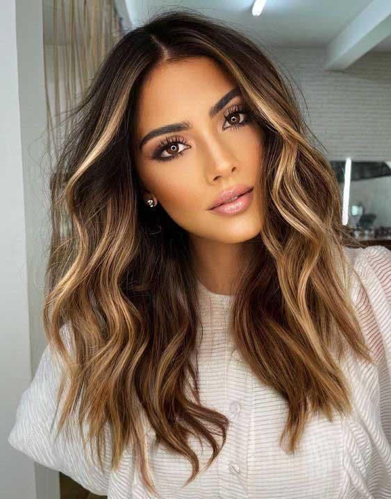 Balayage blond pour encadrer le visage