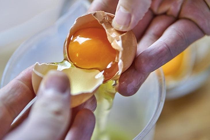 Separate the egg white from the yolk