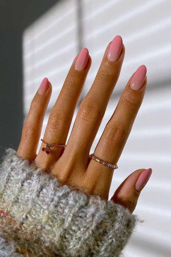 Blush nails automne