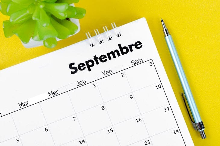 Calendrier du mois de septembre - source : spm