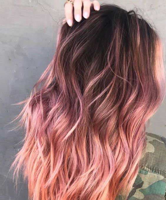 Cheveux dégradés rose