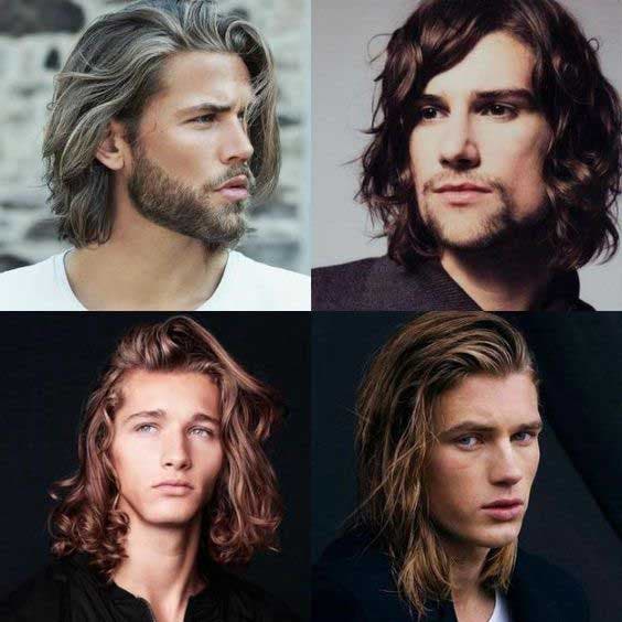 Cheveux longs pour hommes avec des longueurs différentes
