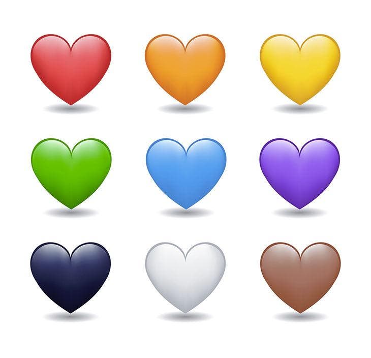 Hearts of different colors