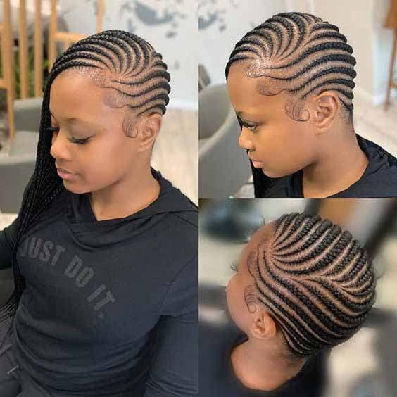 Cornrows avec balayage latéral