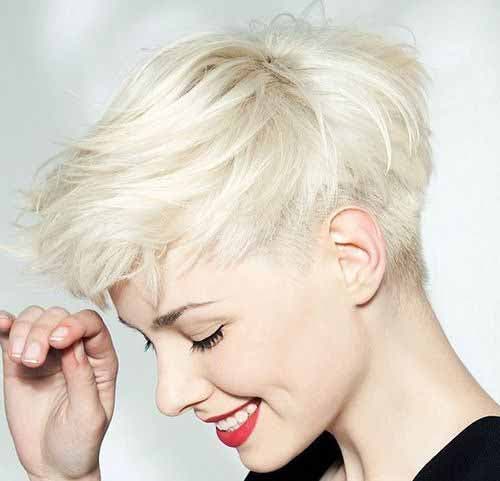 Coupe courte lisse couleur platine