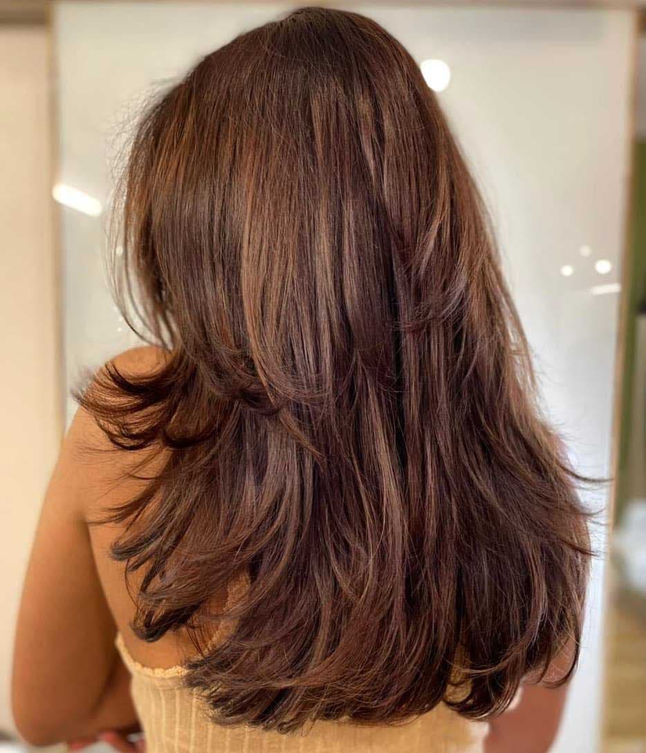 Coiffure longue texturée et dégradée