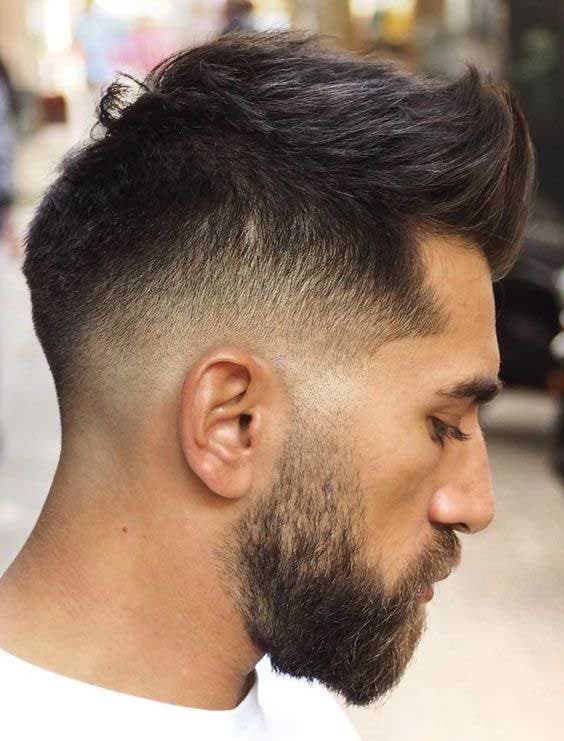 Dégradé à blanc bas avec quiff