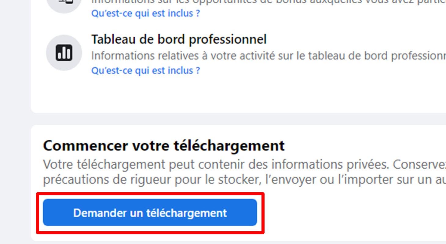 Demander le téléchargement d’une copie de la page