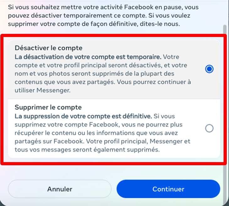 Désactivation du compte pour garder messenger, comment supprimer ou désactiver son compte facebook 