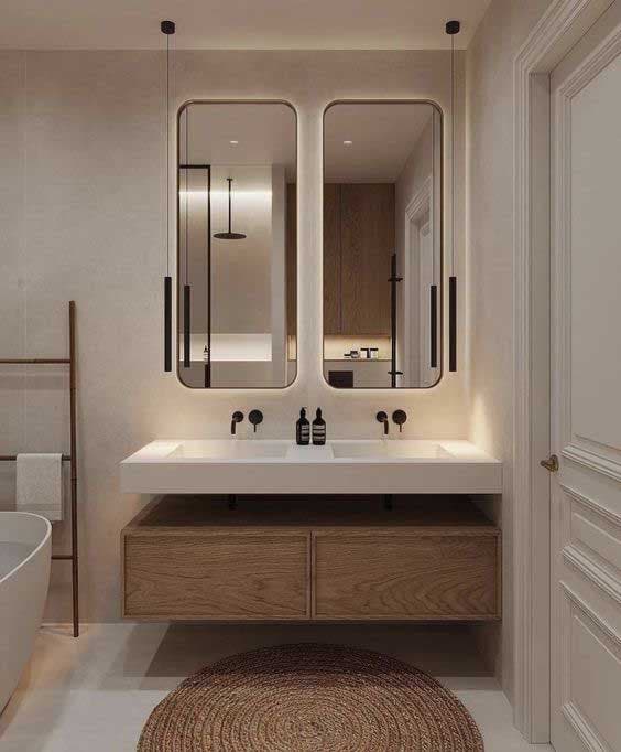 Double vasque pour salle de bain