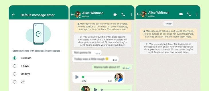 Envoyer des messages éphémères sur whatsapp