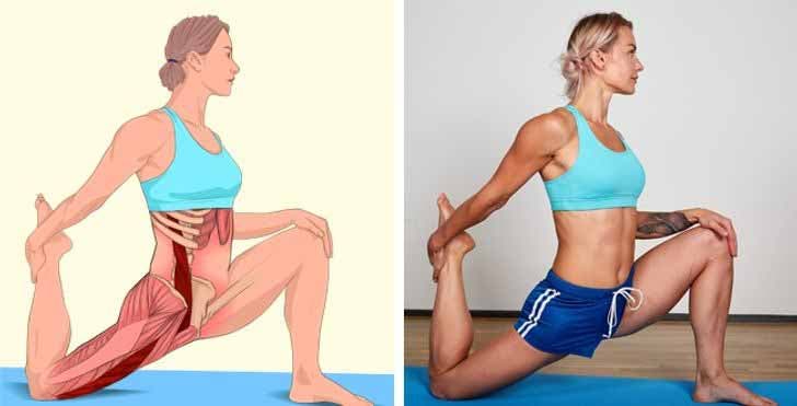 Étirement des muscles fléchisseurs de la hanche