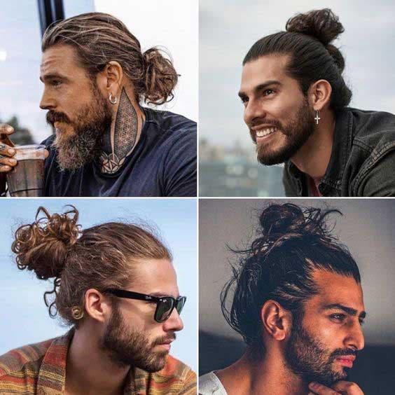 Idées de chignons pour hommes avec des cheveux longs