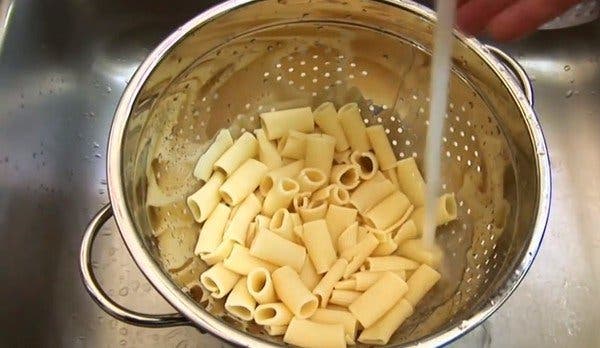 I always drain my pasta in a colander, but after seeing this, never again