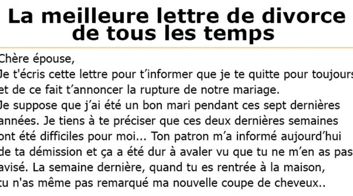 belle lettre de rupture