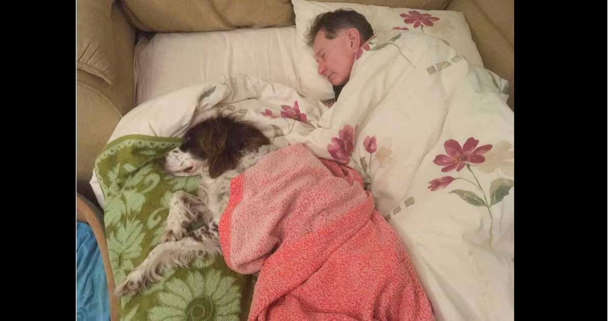 Le père de Catherine et Spike dorment sur un canapé-lit