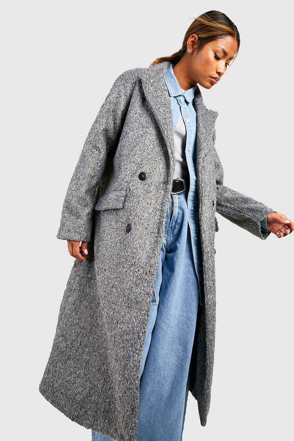 Manteau gris à double boutonnage