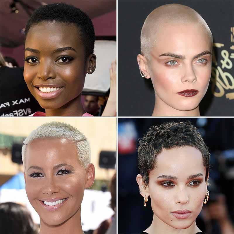 Maria Borges, Cara Delevingne, Amber Rose et Zoe Kravitz avec des coupes courtes masculines