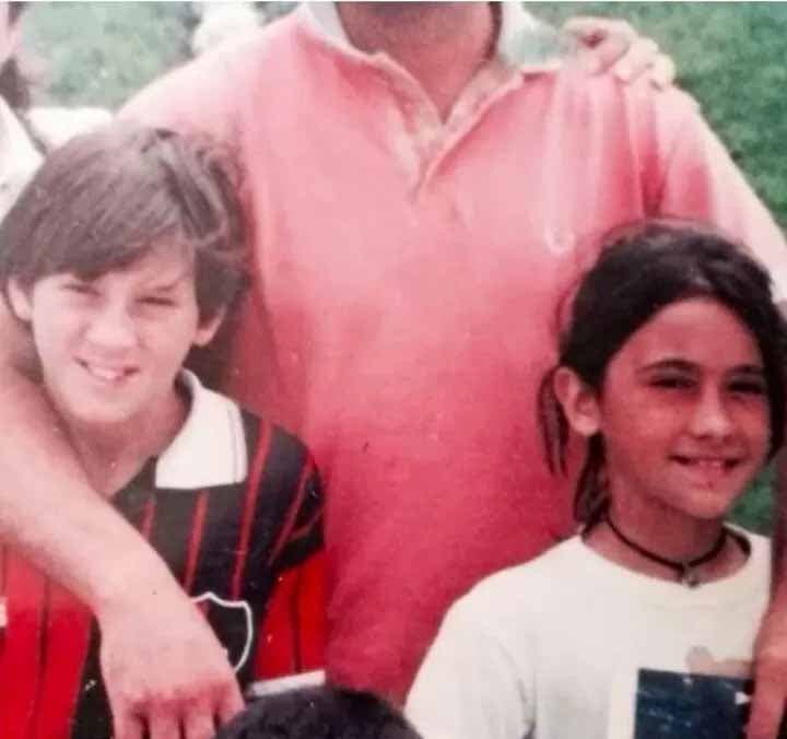 Messi et Antonella, enfant