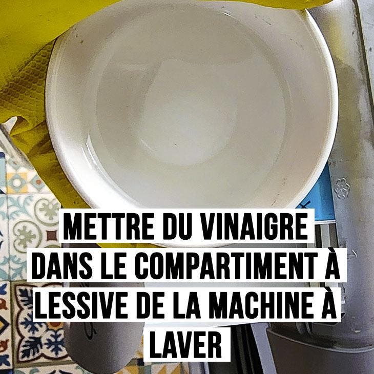 Mettre du vinaigre dans le compartiment à lessive de la machine à laver