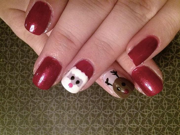 Nail art avec motifs festifs