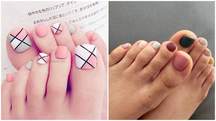 Nail art minimaliste des pieds