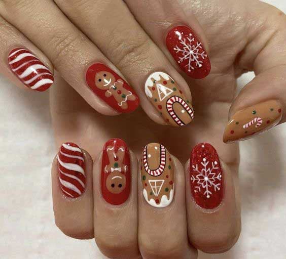 Nail art stamping de Noël