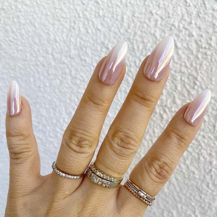 Ongles baby boomer avec ombré et chrome