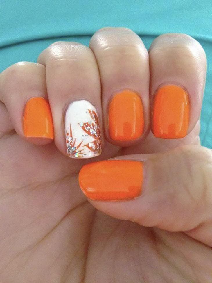 Ongles de couleur orange