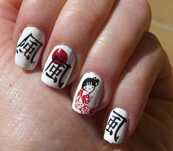 Ongles en acrylique style japonais