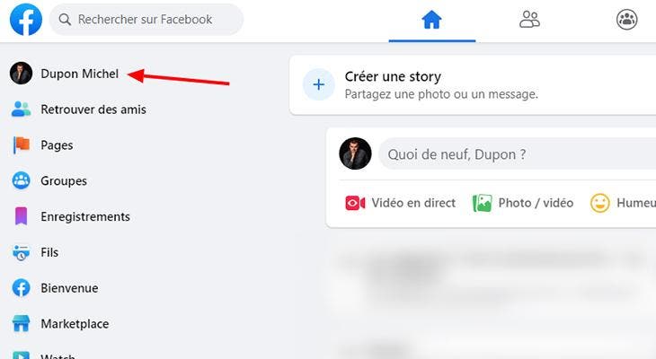 Page d’accueil de Facebook sur un ordinateur