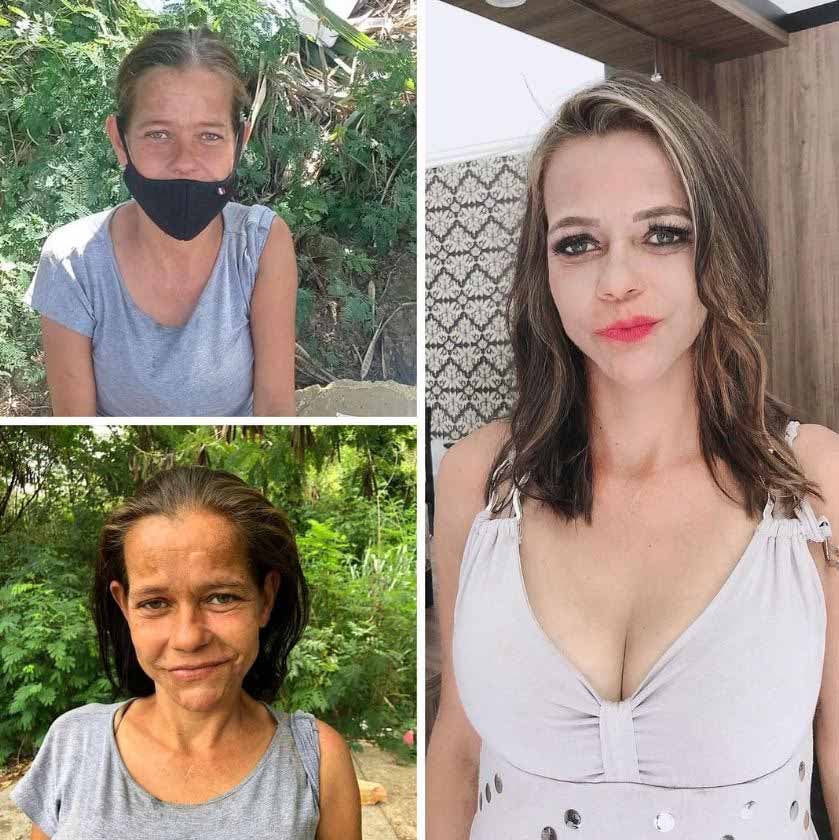 Photos de Débora avant et après le relooking