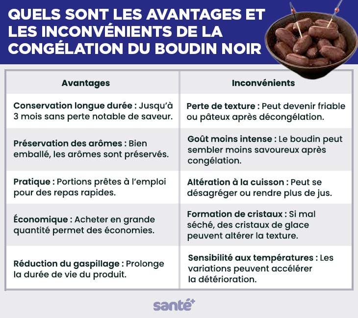 Quels sont les avantages et les inconvénients de la congélation du boudin noir_