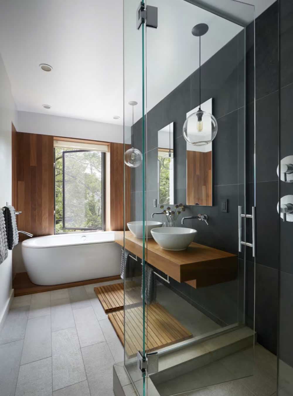 Salle de bain avec déco minimaliste