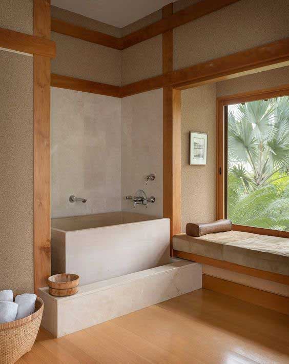 Salle de bain en style japonais