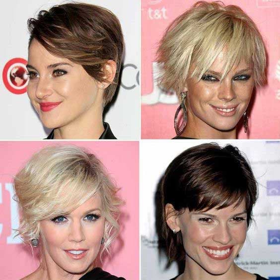 Shailene Woodley, Kate Nauta, Jenni Garth et Hilary Swank avec des coupes courtes