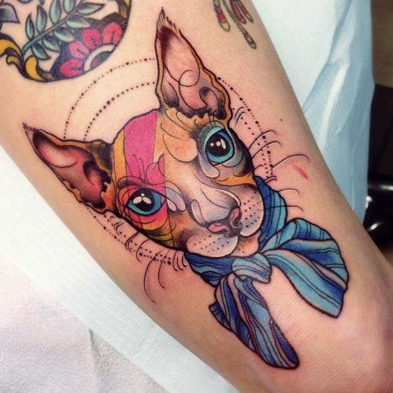 Tatouage Chat Bowie