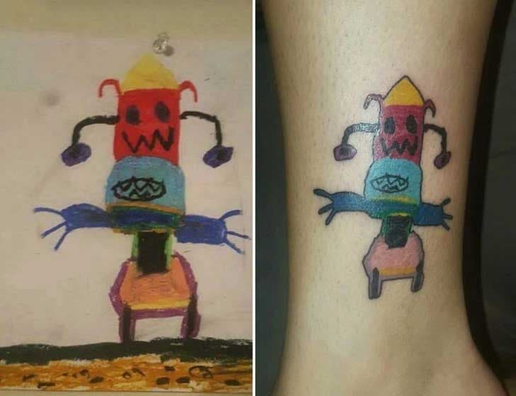 Tatouage de dessin d'enfants 