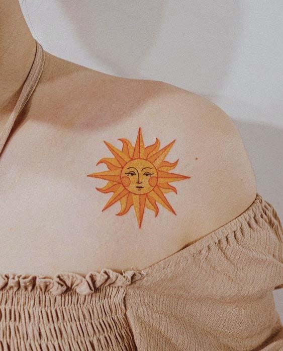 Tatouage soleil orange