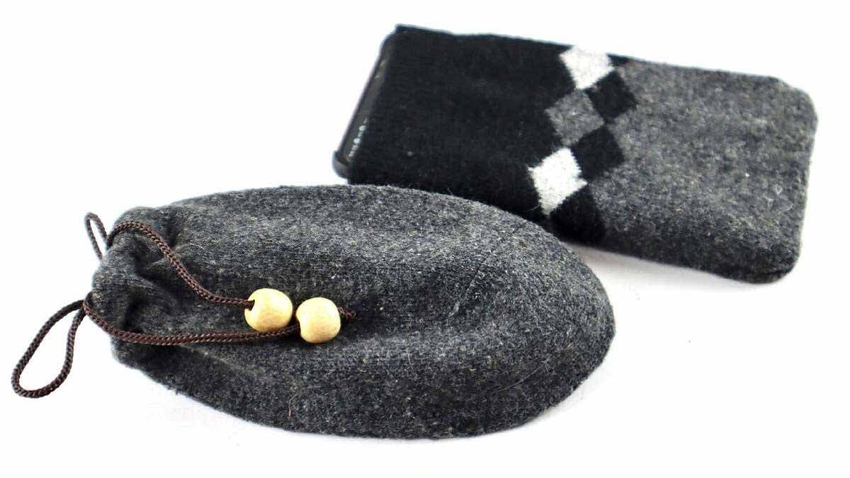Transform a sock into a glasses case or phone pouch