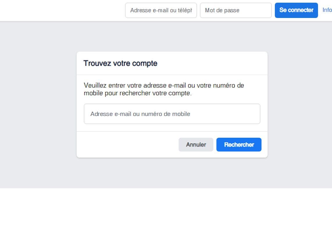 Trouvez votre compte en effectuant une recherche