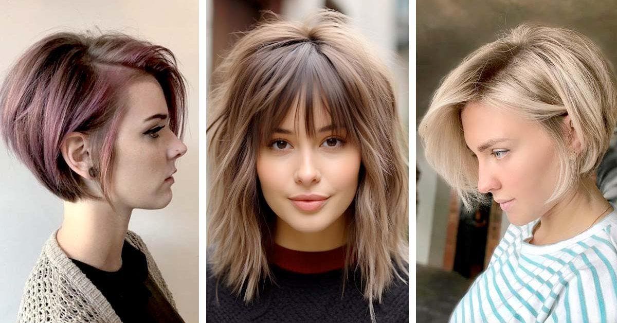 Coupe au carré plongeante avec frange : 20 idées de coiffures féminines à la mode en 2024