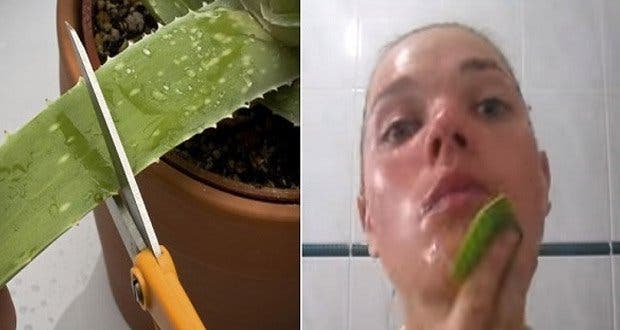 She rubs aloe vera on her face. What happened after 15 minutes will surprise you!