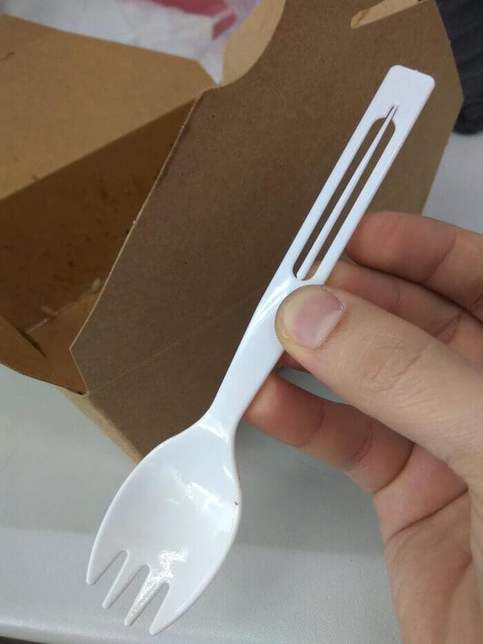 bring a plastic fork with integrated toothpick