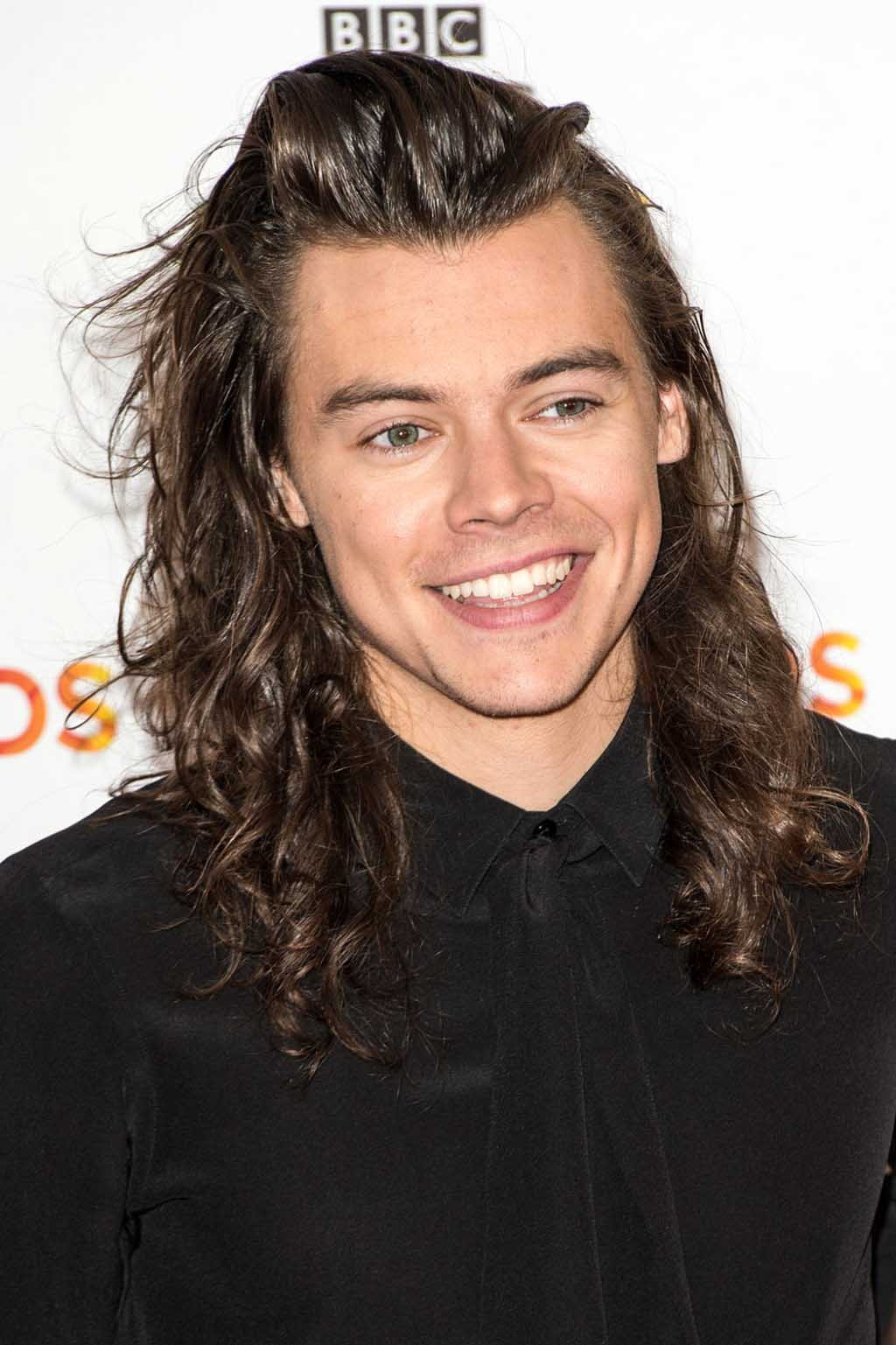 Harry styles avec des cheveux longs 