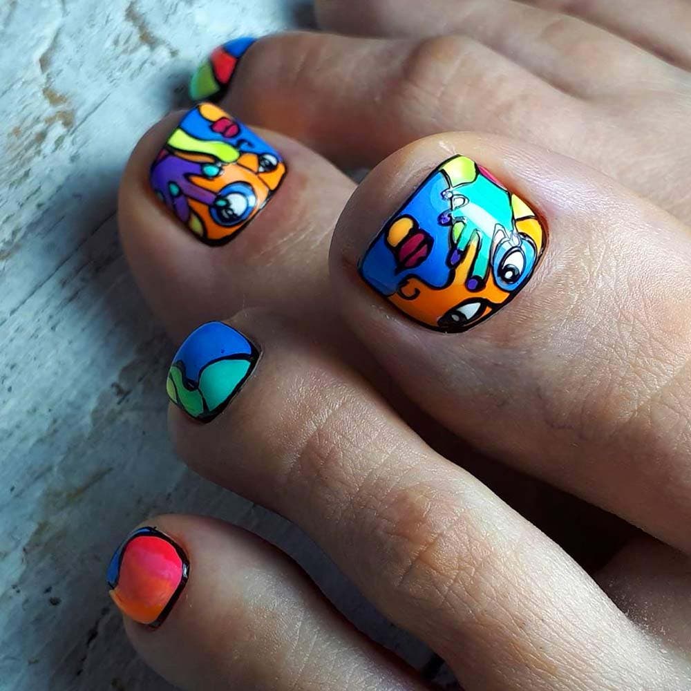 Nail art motif en couleurs